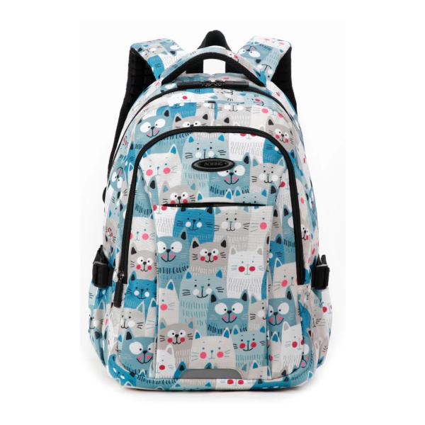 BOLSO ESPALDACON DISE&Ntilde;O  MODELO GN62070B  AOKING CELESTE/GATO