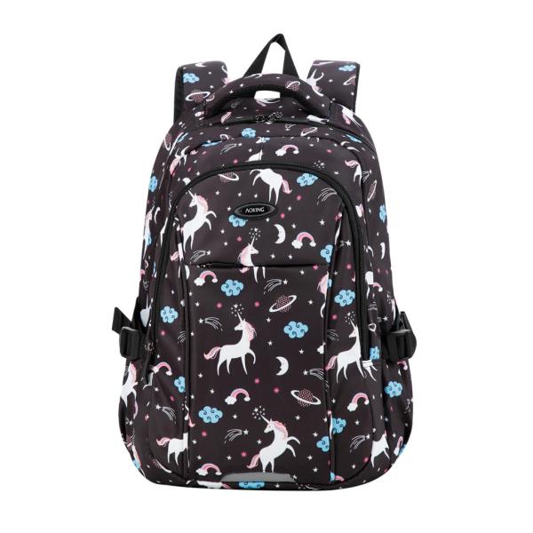 BOLSO ESPALDACON DISE&Ntilde;O  MODELO GN62070B  AOKING NEGRO/UNICORNIO