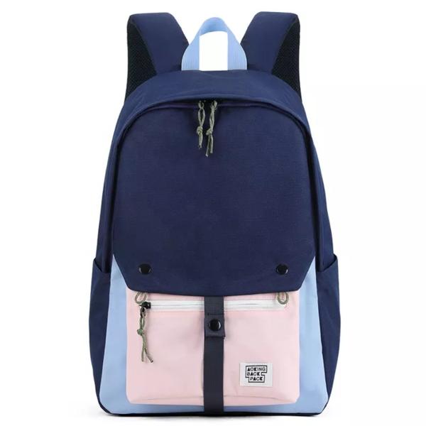 BOLSO ESCOLAR  MODELO XN2003 AOKING AZUL/ROSADO
