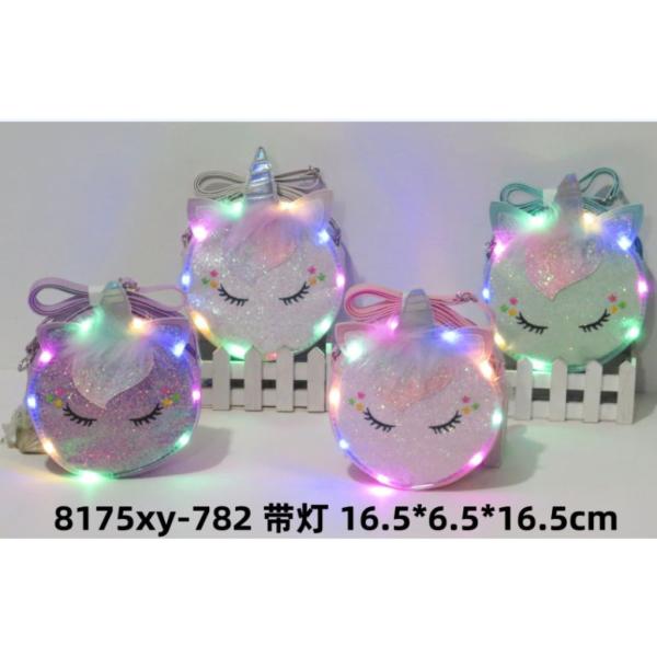 BOLSO INFANTIL SON LUCES  DISE&Ntilde;O UNICORNIO MODELO 8175XY-782