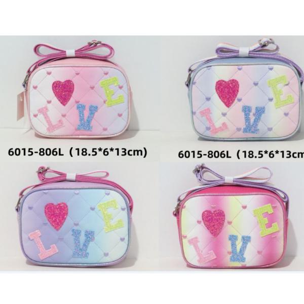 BOLSO CRUZADO INFANTIL  CON DISE&Ntilde;O LOVE MODELO 6015-806L