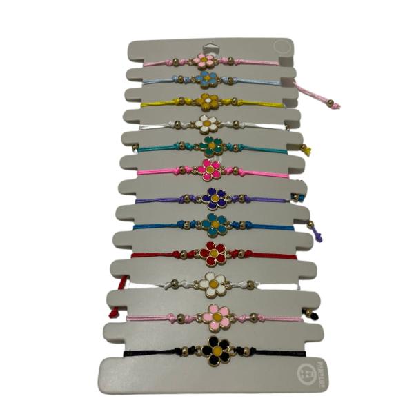 PULSERA DE HILO DISE&Ntilde;O FLOR DE COLORES MODELO HN1476