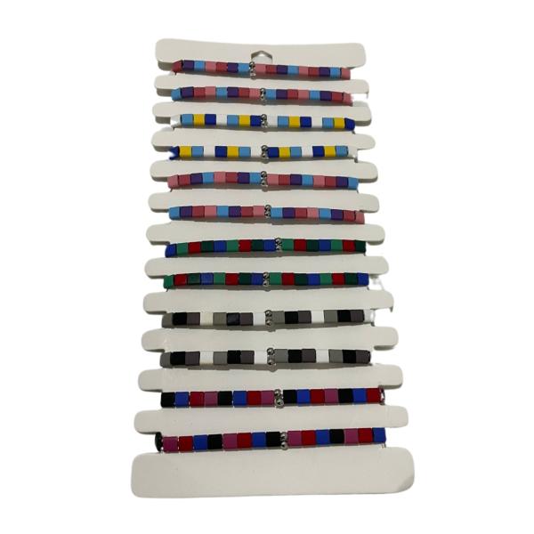 PULSERA DE HILO DISE&Ntilde;O CUADRITOS DE COLORES MODELO HN1377
