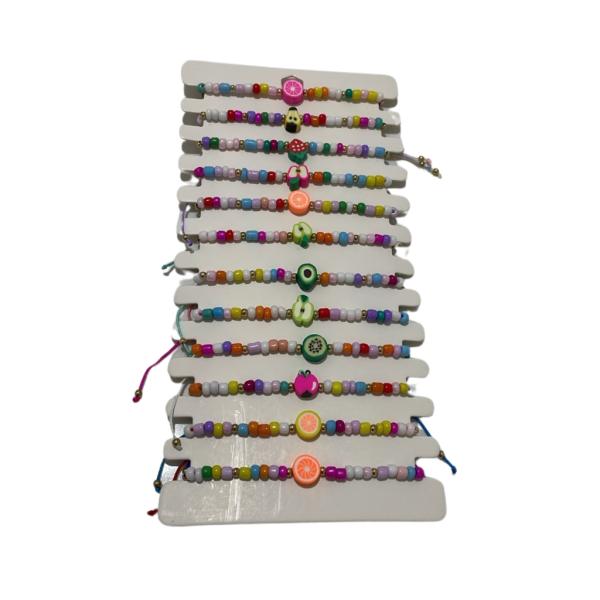 PULSERA DE HILO DISE&Ntilde;O FRUTAS Y ABALORIOS MODELO HN1218