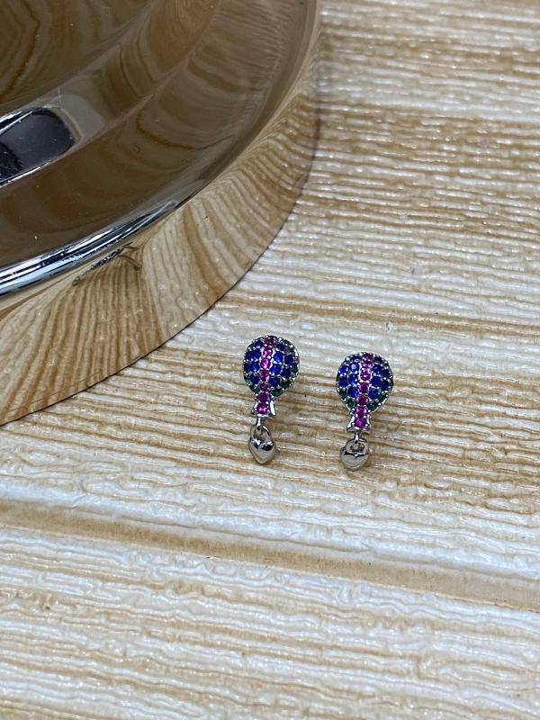 ARETES PLATEADOS DISE&Ntilde;O GLOBO/CORAZON MODELO 10E018951