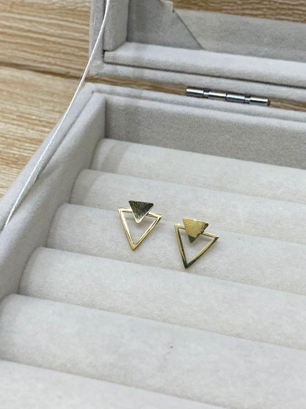 ARETES DORADOS DISE&Ntilde;O TRIANGULOS MODELO T000664547