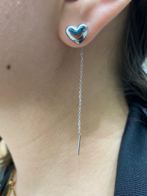 ARETES PLATEADOS DISE&Ntilde;O CORAZON MODELO T000690555
