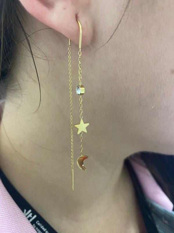 ARETES DORADOS DISE&Ntilde;O CADENITA MODELO T000677427