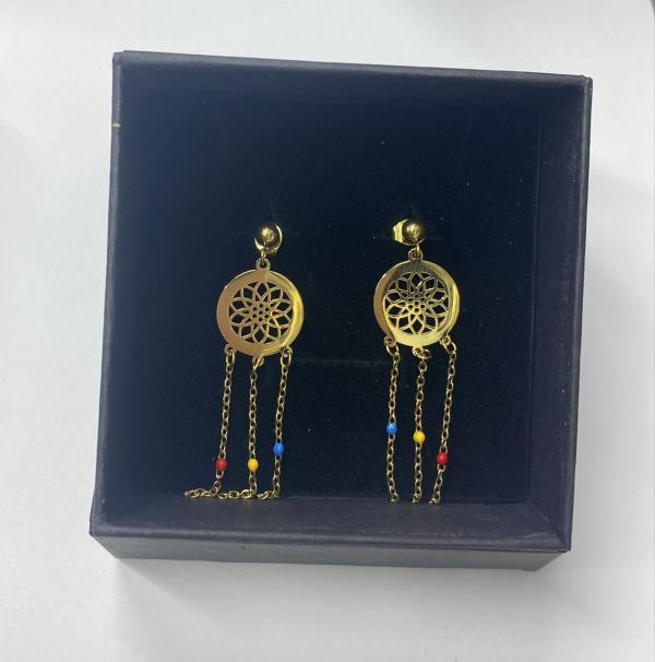 ARETES DORADOS DISE&Ntilde;O ATRAPA SUE&Ntilde;OS  MODELO T000829121