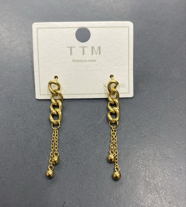 ARETES DORADOS DISE&Ntilde;O CADENA MODELO T000650853