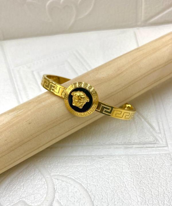PULSERA DE ACERO RIGIDA VERSACE DISE&Ntilde;O MEDUSA DORADO