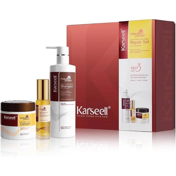 KIT SHAMPOO+ MASCARILLA CAPILAR DE COL&Aacute;GENO+ ACEITE DE ESENCIA DE MACA KARSEELL
