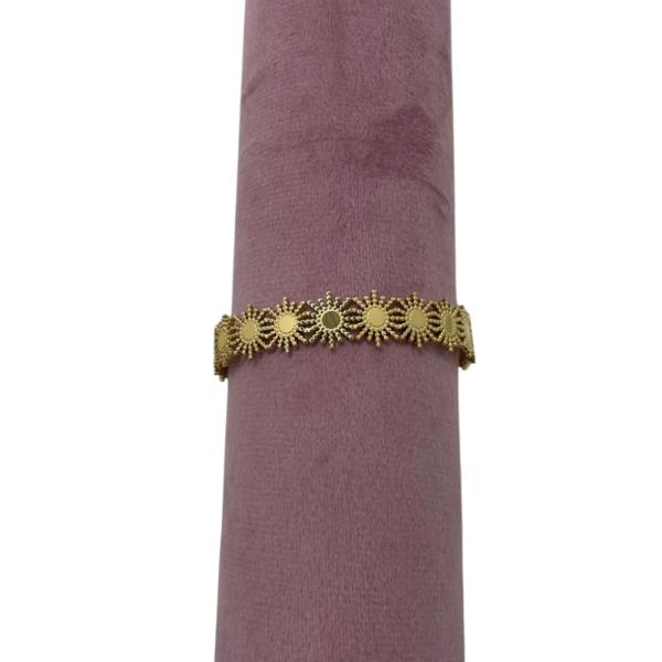 PULSERA  DE ACERO DISE&Ntilde;O SOLES  DORADO