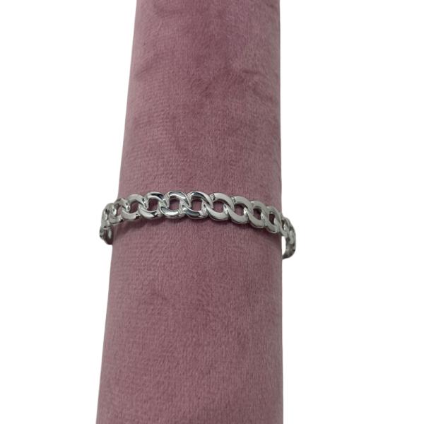 PULSERA  DE ACERO DISE&Ntilde;O PLATEADO