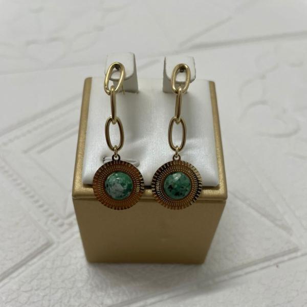 ARETES  DE ACERO DISE&Ntilde;O DORADO/VERDE