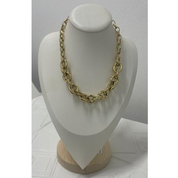 COLLAR DE ACERO DISE&Ntilde;O CADENA GRUESA DORADO