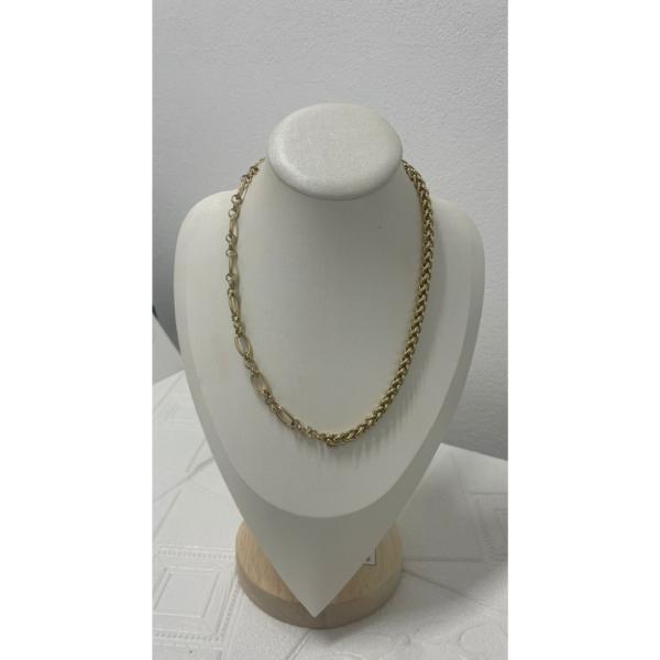 COLLAR DE ACERO DISE&Ntilde;O CADENA CORDON CHINO DORADO