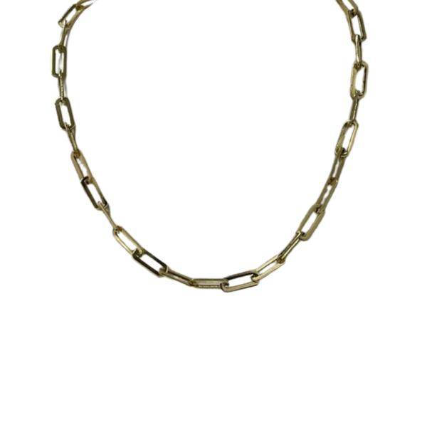 COLLAR DE ACERO DISE&Ntilde;O CADENA DORADO