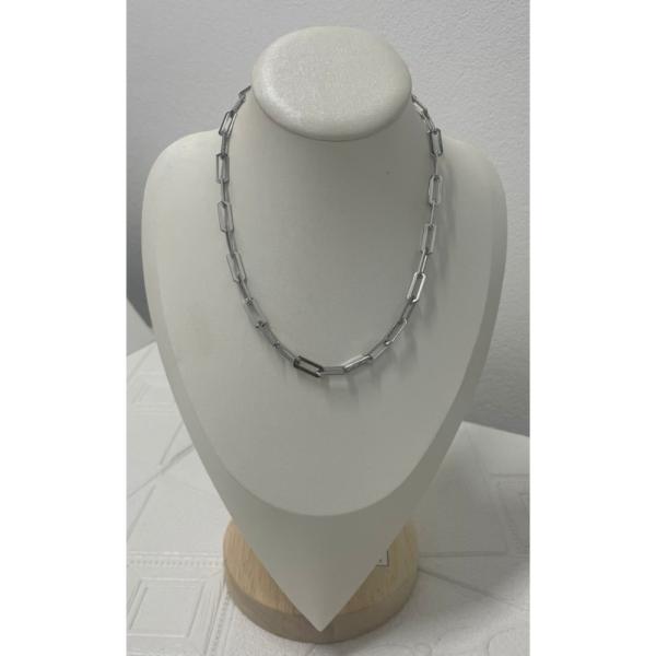 COLLAR DE ACERO DISE&Ntilde;O CADENA PLATEADO
