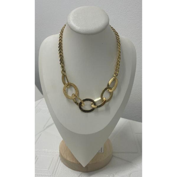COLLAR DE ACERO DISE&Ntilde;O CADENA DORADO