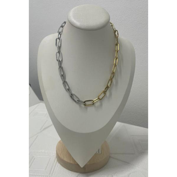 COLLAR DE ACERO DISE&Ntilde;O CADENA DORADO/PLATEADO