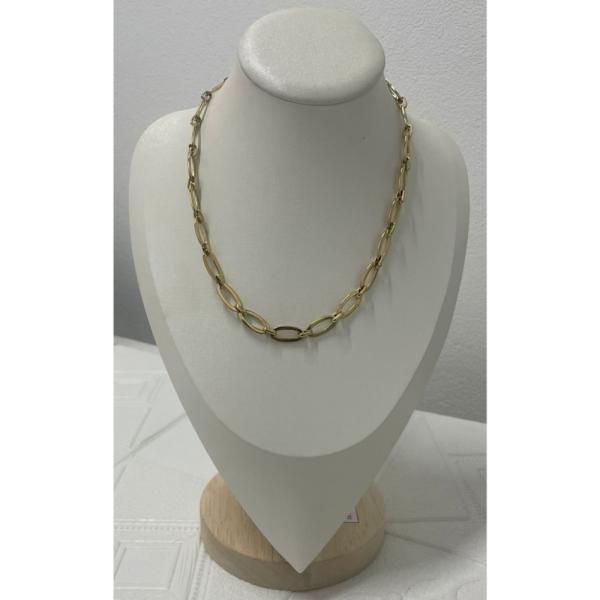 COLLAR DE ACERO DISE&Ntilde;O CADENA DORADO