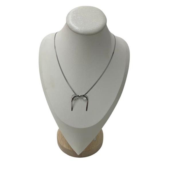 COLLAR DE ACERO DISE&Ntilde;O LAZO PLATEADO