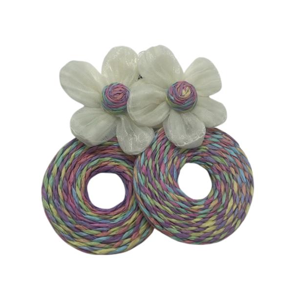 ARETES DE PLAYA DISE&Ntilde;O  FLORES COLORES