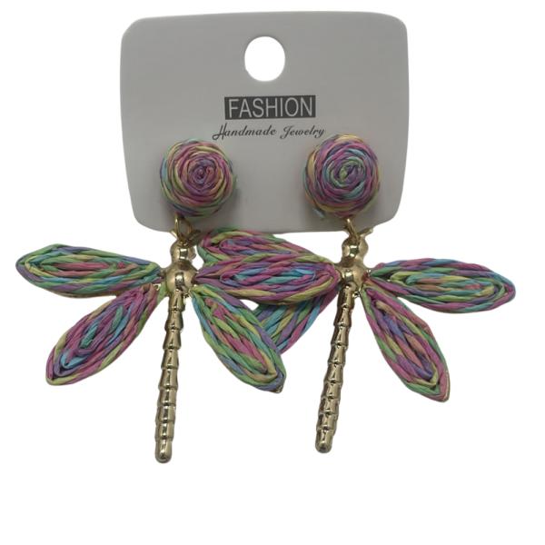 ARETES DE PLAYA DISE&Ntilde;O LIBELULA DE COLORES