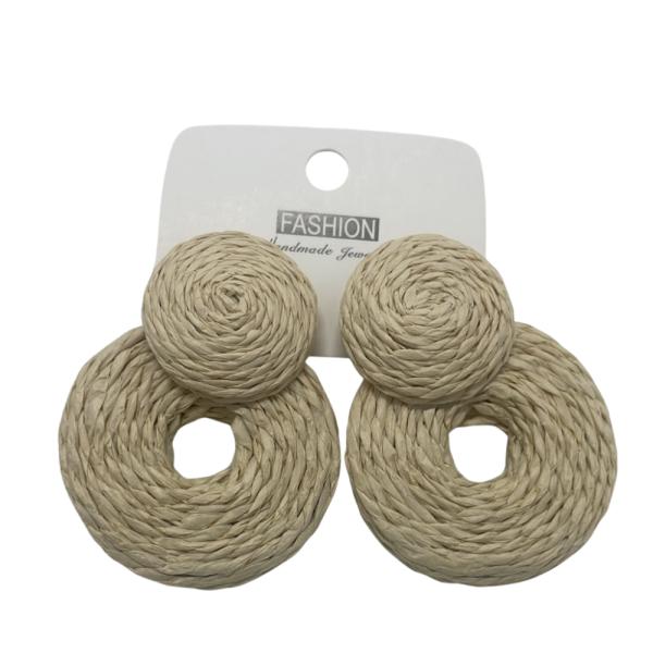 ARETES DE PLAYA DISE&Ntilde;O MIMBRE BEIGE