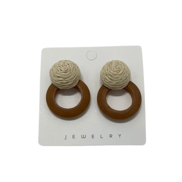 ARETES DE MADERA BEIGE/CAFE