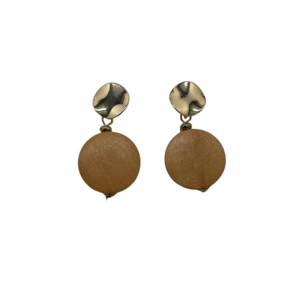 ARETES DE MADERA CAFE/DORADO