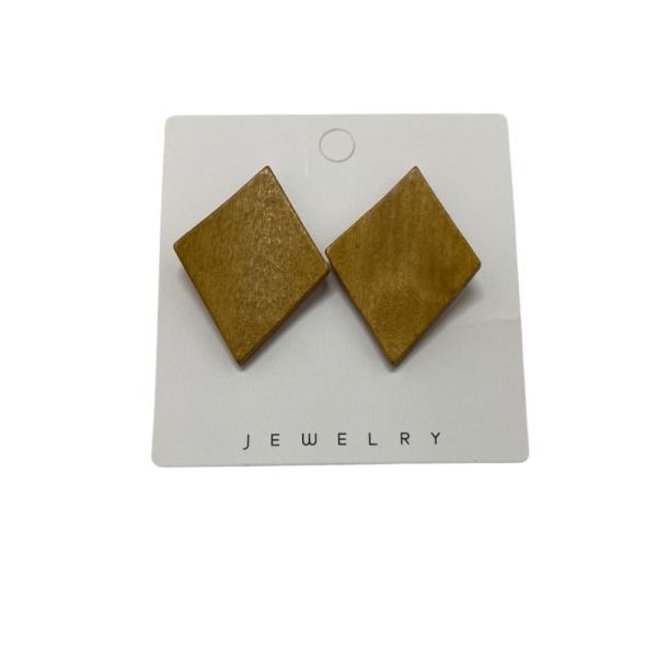 ARETES DE MADERA ROMBO