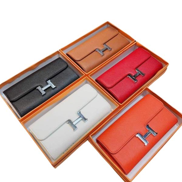 BILLETERA PARA DAMA  DISE&Ntilde;O HERMES MODELO CIERRE H NEGRO
