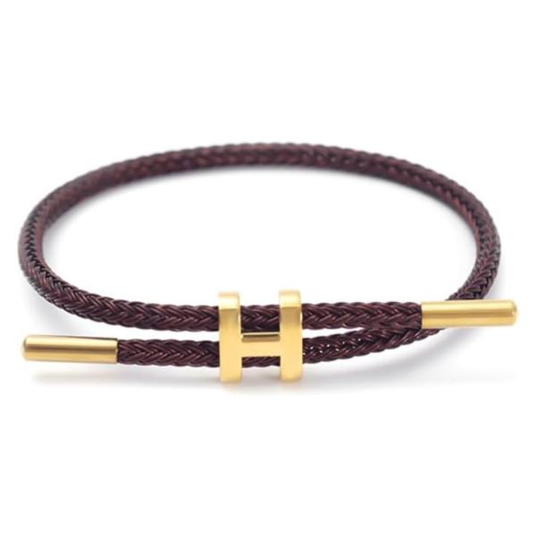 PULSERA AJUSTABLE DE CUERDA HERMES CAFE