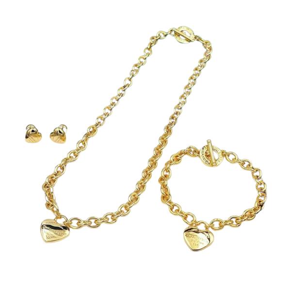 SET COLLAR + ARETES+ PULSERA TIFFANNY & CO DISE&Ntilde;O CORAZON DORADO