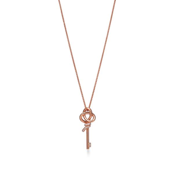 COLLAR PLATEADO TIFFANNY & CO DISE&Ntilde;O LLAVE ORO ROSA