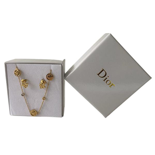 SET COLLAR + ARETES  DIOR DORADO