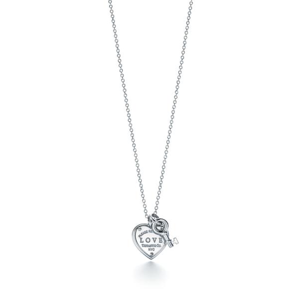 COLLAR TIFFANNY & CO DISE&Ntilde;O CORAZON Y LLAVE PLATEADO