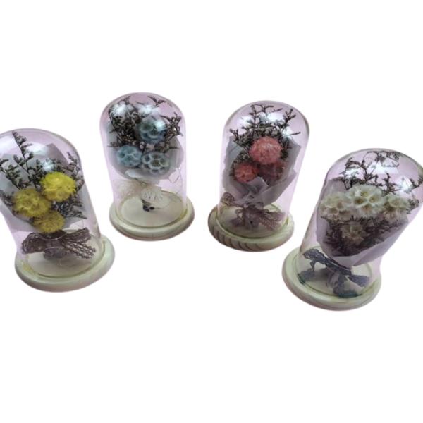 FLORES REALES PRESERVADAS EN DOMO MODELO 1192 CELESTE