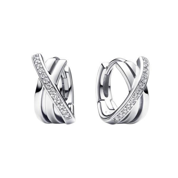 ARETES ARO PAVE CRUZADO PANDORA