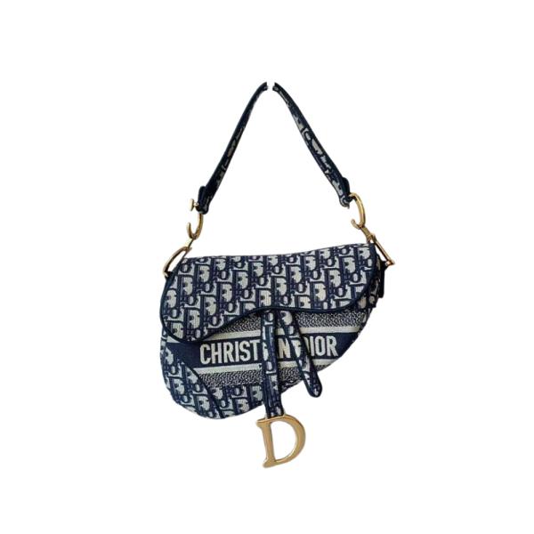 BOLSO MODELO SADDLE  DIOR AZUL/ESTAMPADO
