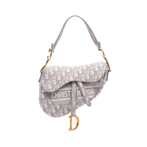 BOLSO MODELO SADDLE  DIOR GRIS/ESTAMPADO