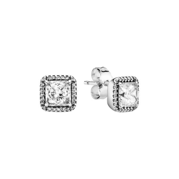 ARETES CUADRO PLATEADO