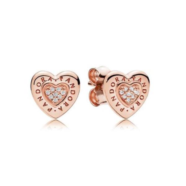 ARETES CORAZON ORO ROSA