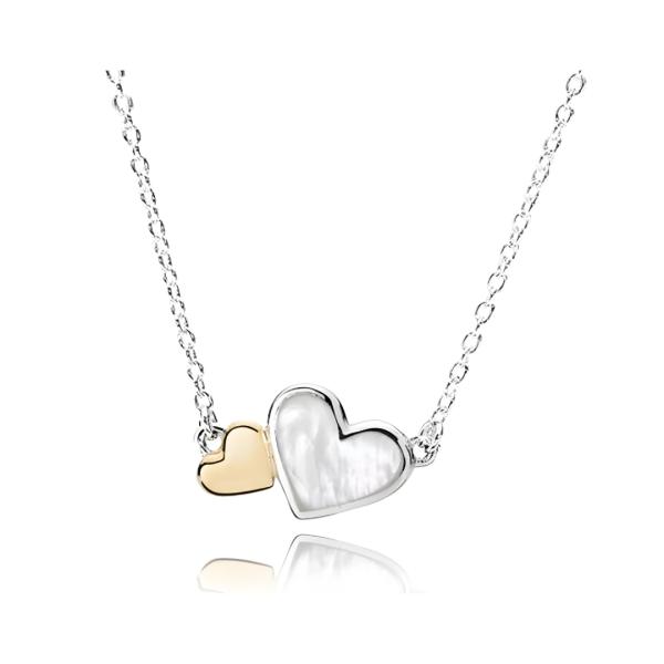 COLLAR CORAZON DOS TONOS PANDORA N05
