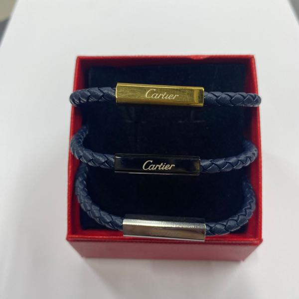 PULSERA DE CUERO CARTIER DORADO