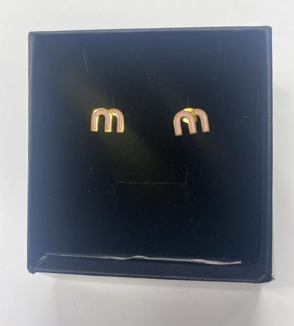 ARETES MIU MIU DISE&Ntilde;O M ROSADOS
