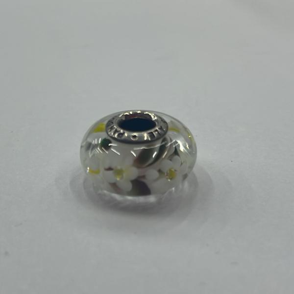 CHARM MURANO GLASS FLORES BLANCAS PANDORA  CH01