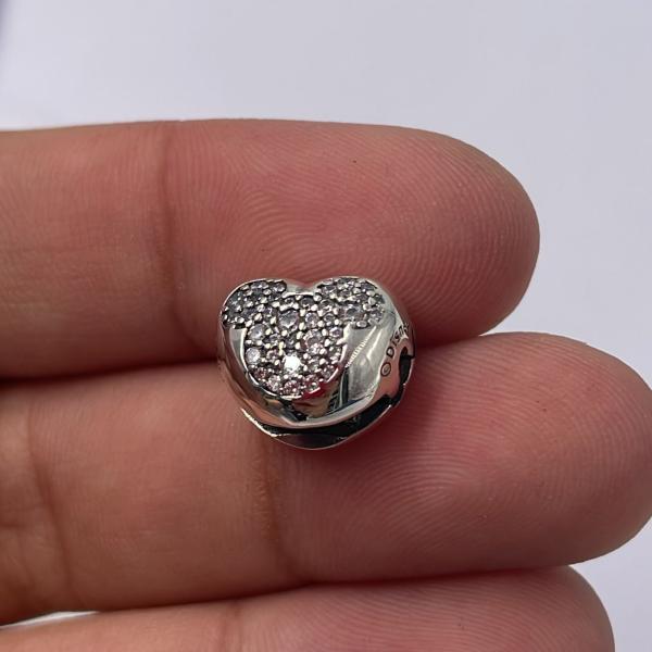 CHARM CLIP DE CIERRE CORAZON SILUETA MICKEY CIRCONIAS PANDORA  CH01